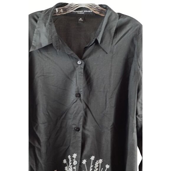 Josephine Chaus Black Women's Button-Down Shirt White Floral 18 035 - Picture 4 of 6